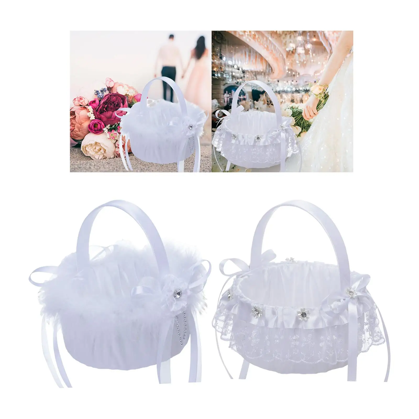 Wedding Basket Decoration Durable Romantic Practical for Wedding Parties