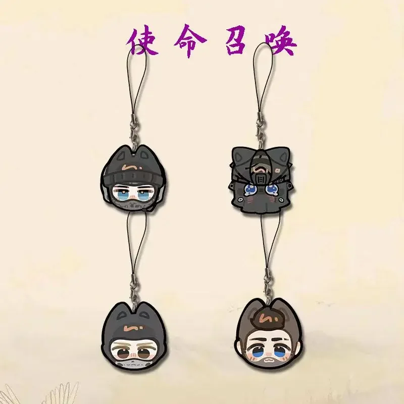 Call of Duty Anime Phone Keychain Charms Double Sided Acrylic Pendant Bag Decor Jewelry Accessories Fans Collect