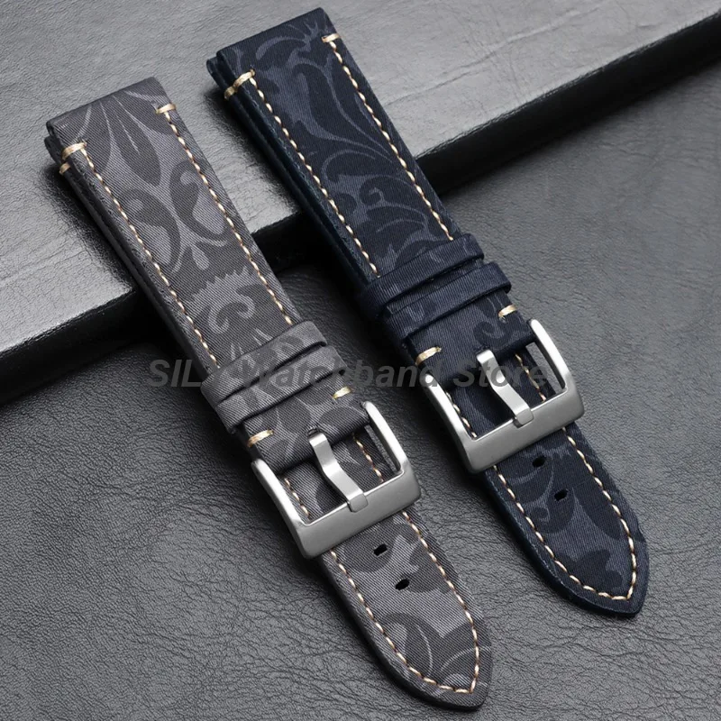 for Seiko for Samsung Galaxy 20/22mm Wrist Strap Watch Accessories Leather Nylon Watchband New Flower Pattern Exquisite Bracelet