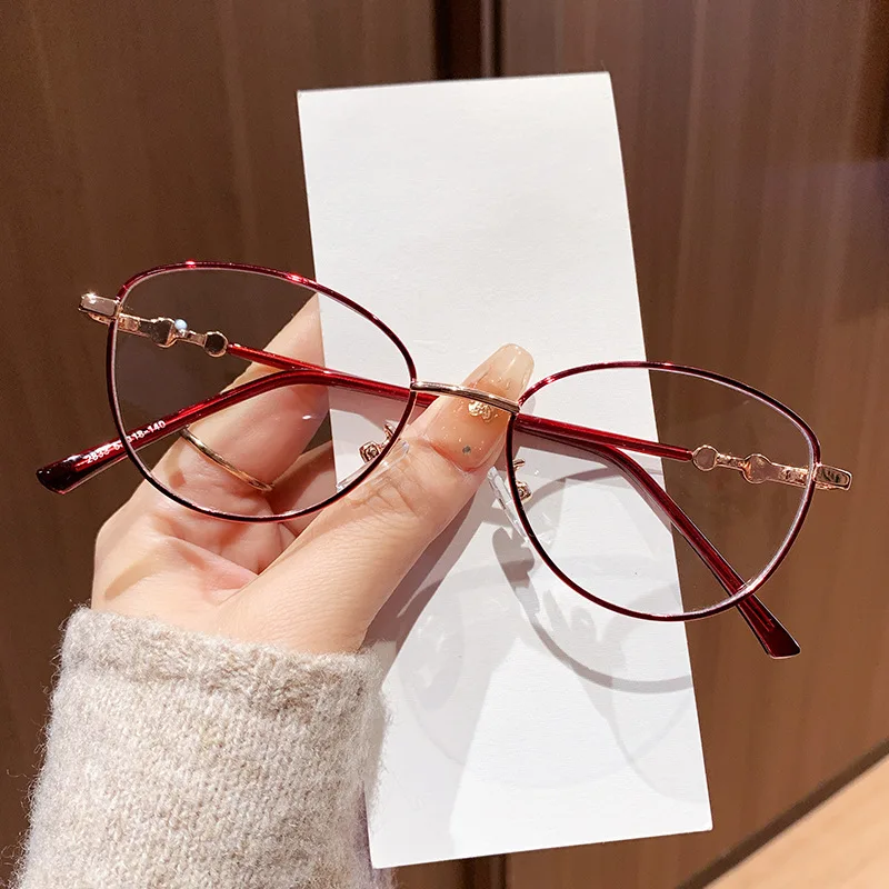 Elliptical metal anti-blue light glasses for ladies - elegant anti-blue light glasses