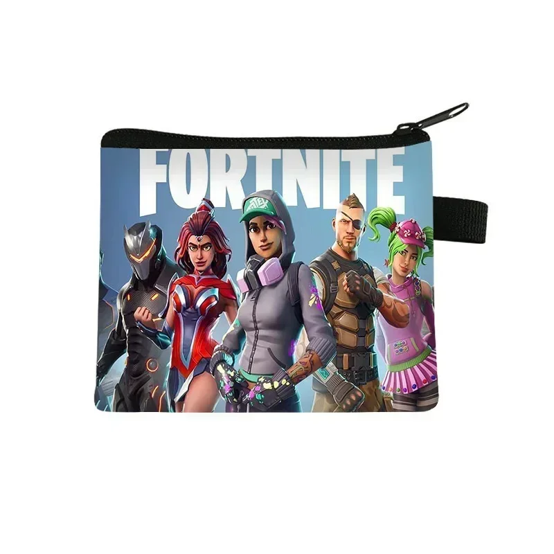 Fortnite Coin Purse Keychain Zipper Pouch Kids Wallet Card Money Bags Coin Bag