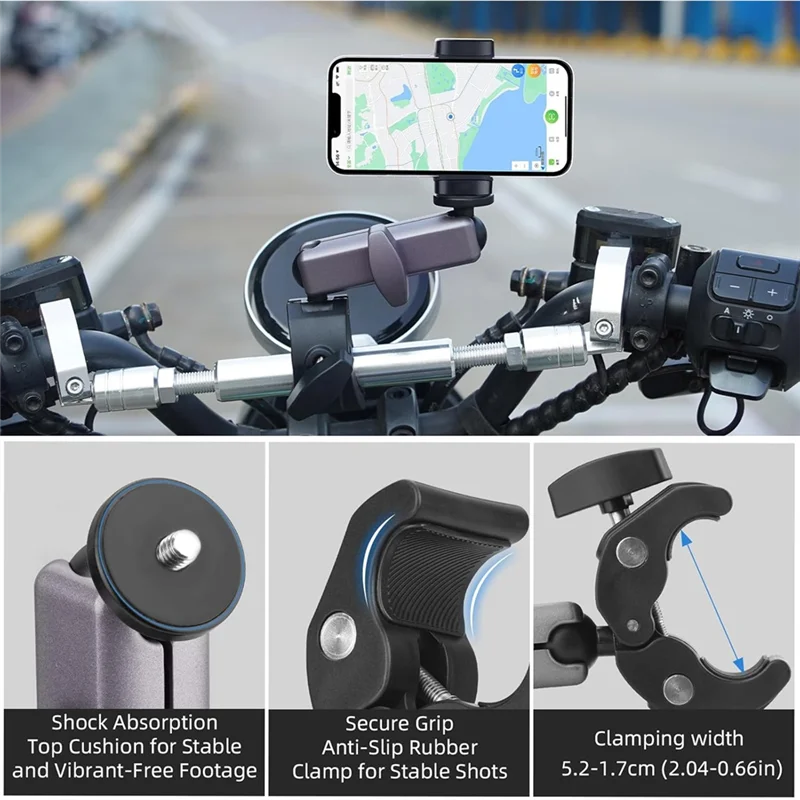 Abrazadera de montaje para cámara diaria, soporte de poste de súper abrazadera para teléfono, Gopro Hero 13 Hero 12 11 10 9 8 7 6 5, Insta360, DJI Osmo Canon