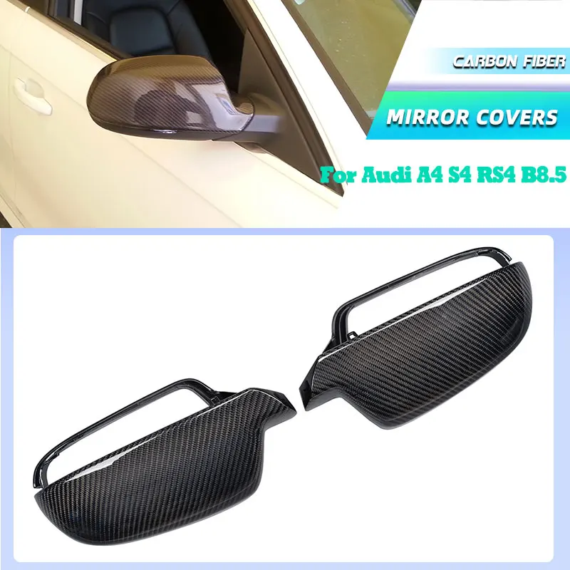 

Чехлы на зеркала заднего вида из углеродного волокна для Audi A4 S4 RS4 B8.5 2012-2015 A5 S5 RS5 2009-2015, крышки боковых зеркал в виде ракушки
