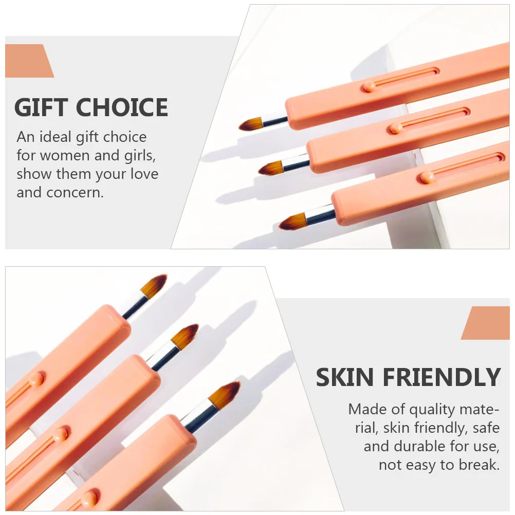 1 pennello per labbra retrattile arancione caldo, applicatore delicato sulla pelle per rossetto preciso e applicazione di trucco in viaggio