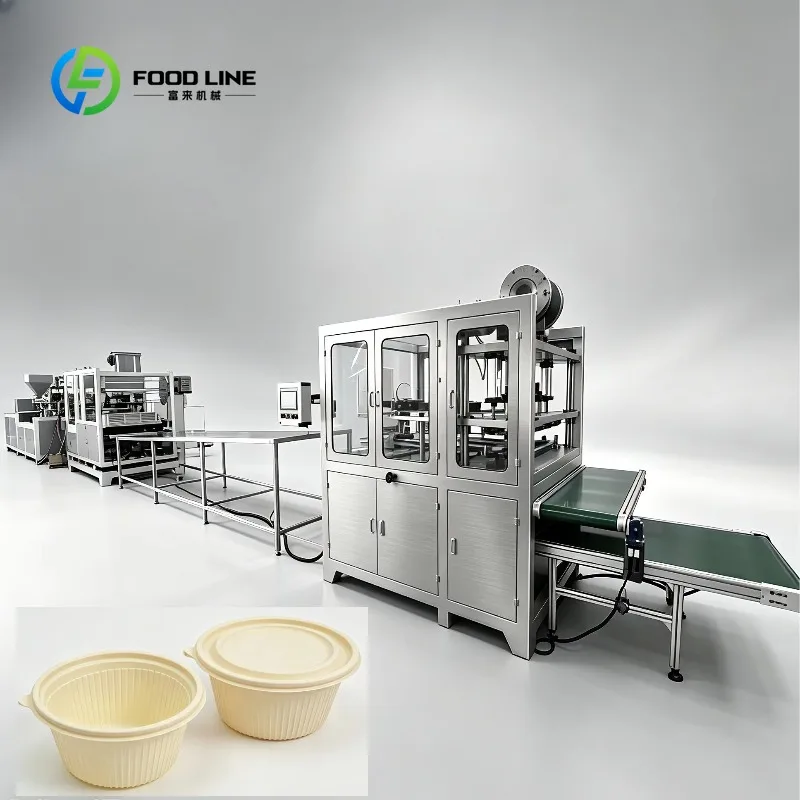 Biodegradable Corn Starch Based Takeaway Food Packing Box Lunch Container Making High Energy Saving Thermoforming Machine