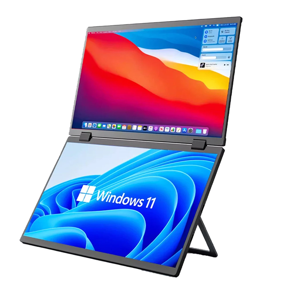Dual 15.6 Inch Portable USB C FHD 1080P Laptop  Foldable IPS Second Screen Extender For Triple Display Gaming Office