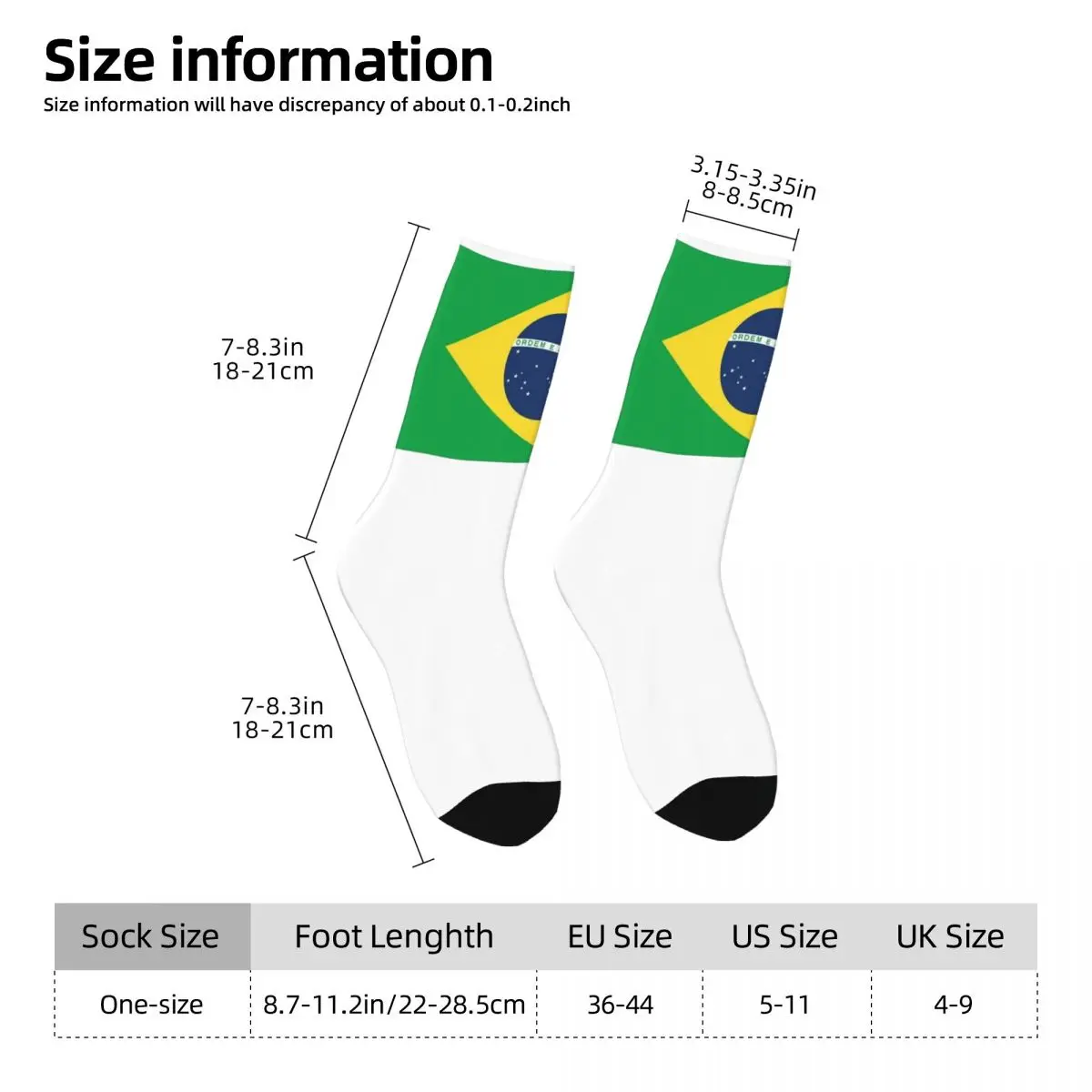 Brazil Wave Flag Stockings Men's Socks High Quality Casual Socks Autumn Outdoor Sports Non Slip Design Socks Gift Idea