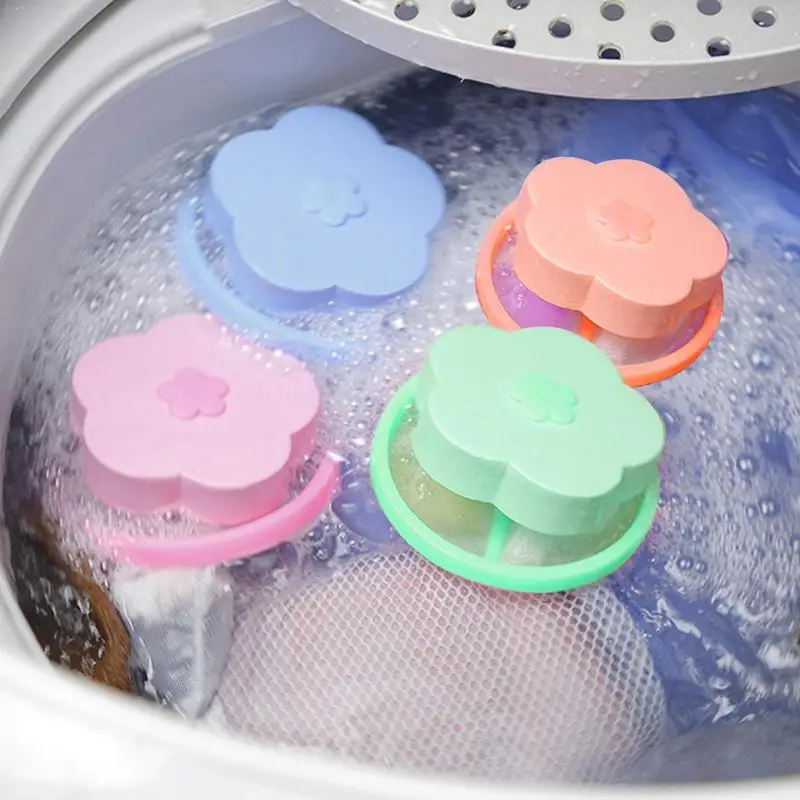 Washing Machine Hair Catcher Floating Lint Filter Net Cleaning Mesh Bag Reusable Hair Collector For Laundry Washing Machine