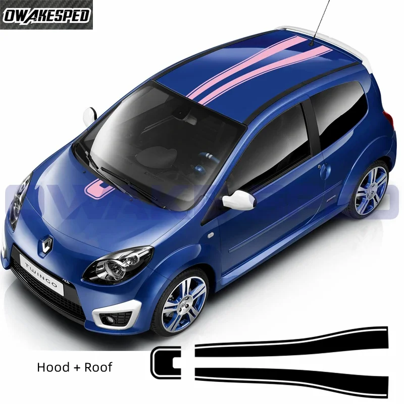 

Различные типы наклейки на крышу на капот автомобиля для Renault Twingo 1, 2, 3, аксессуары для тюнинга, спортивный Стайлинг, виниловая пленка «сделай сам», украшения