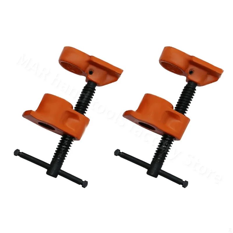 3/4 ”Kẹp Ống Gỗ Dày Thép Gỗ Dán Màn Hình Ống Đầu Kẹp Thợ Mộc Dụng Cụ Cầm Tay 2 Cái 4 bộ
