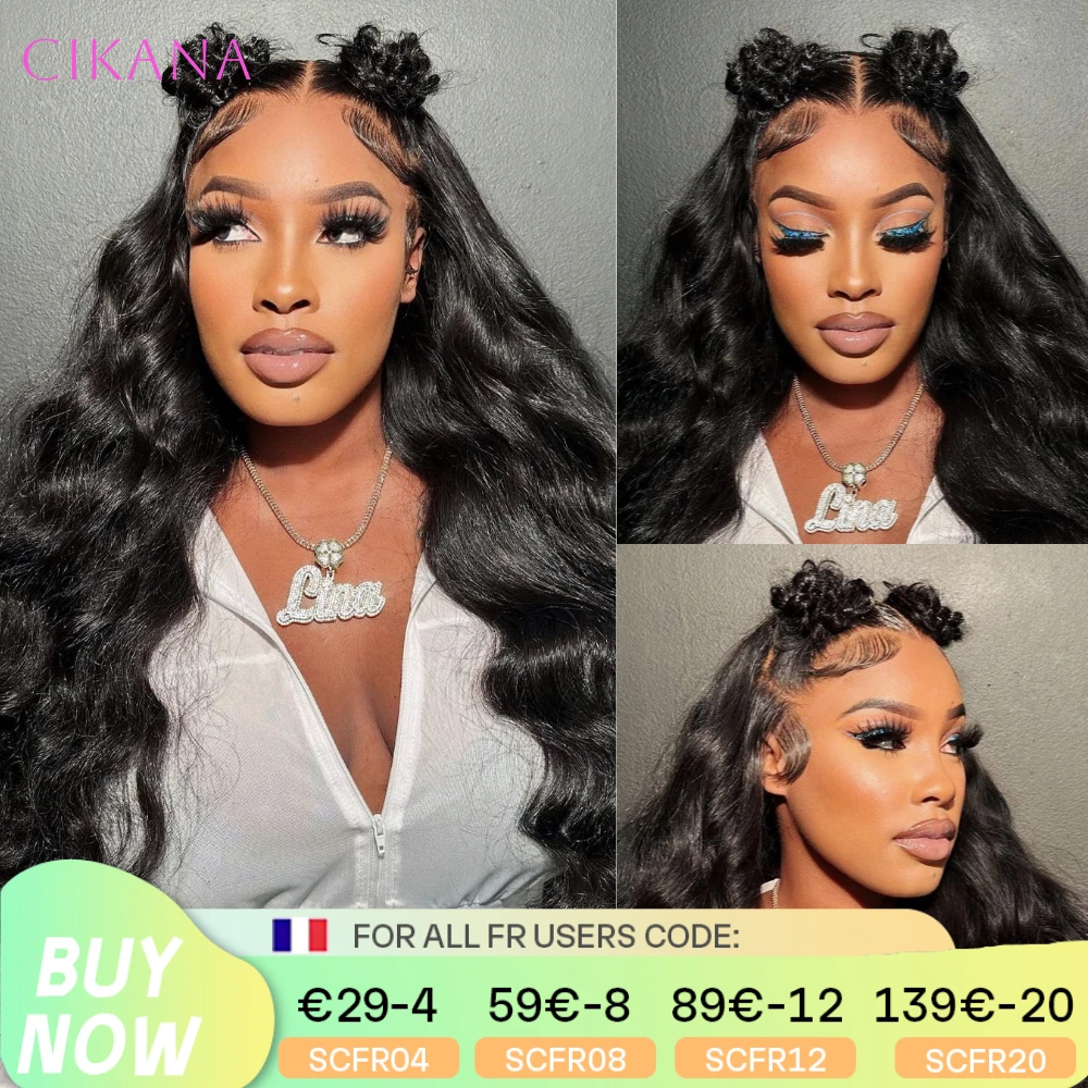 Body Wave Lace Frontal Wig Human Hair 180 Density 13x4 Transparent Lace Front Wig Pre Plucked 4x4 Lace Closure Wigs For Women