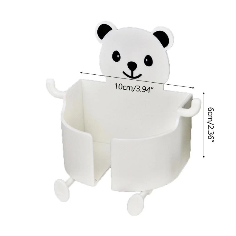 Remote Control Organizer Space Saving Wall Mount Phone Holder with Hook Bear Theme Cellphone Rack Bedside Phone high quality