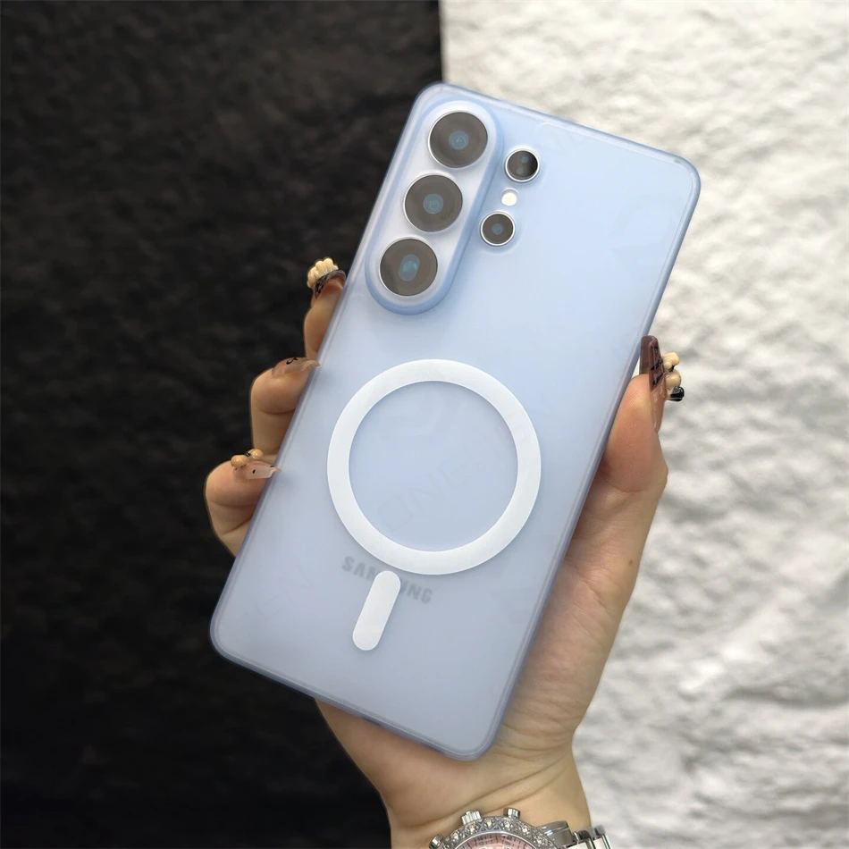 Magnetic For Magsafe S26Ultra Thin Soft Silicone Case For Samsung Galaxy S26 S25 Plus S24 S23 Ultra Matte Translucent Cove