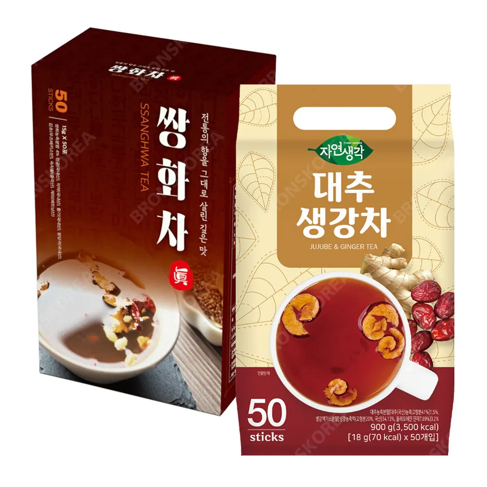 Gino Ssanghwa Tea 50T + Heechang Jujube Gin Tea 50T Traditional Tea disposable