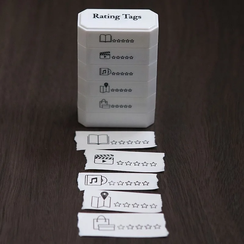Self-Inking Stamp Movie Book Review Daily Log Design Label Making Scrapbooking Junk Journal DIY Seal Stationery Supplies