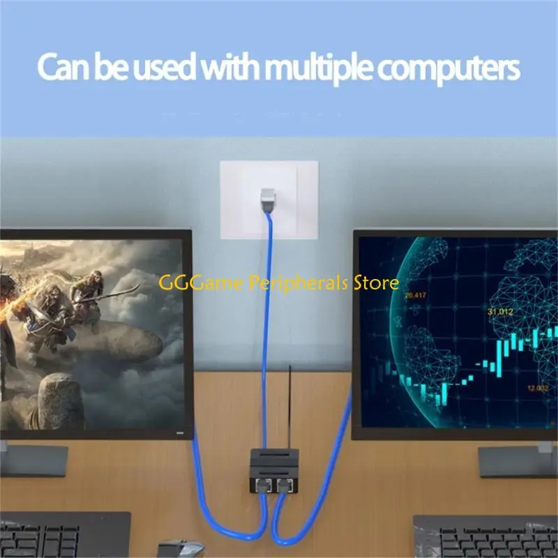 U55B イーサネット スプリッタ アダプタ RJ45 メス 1 ～ 2Way メス ソケット カプラー エクステンダー