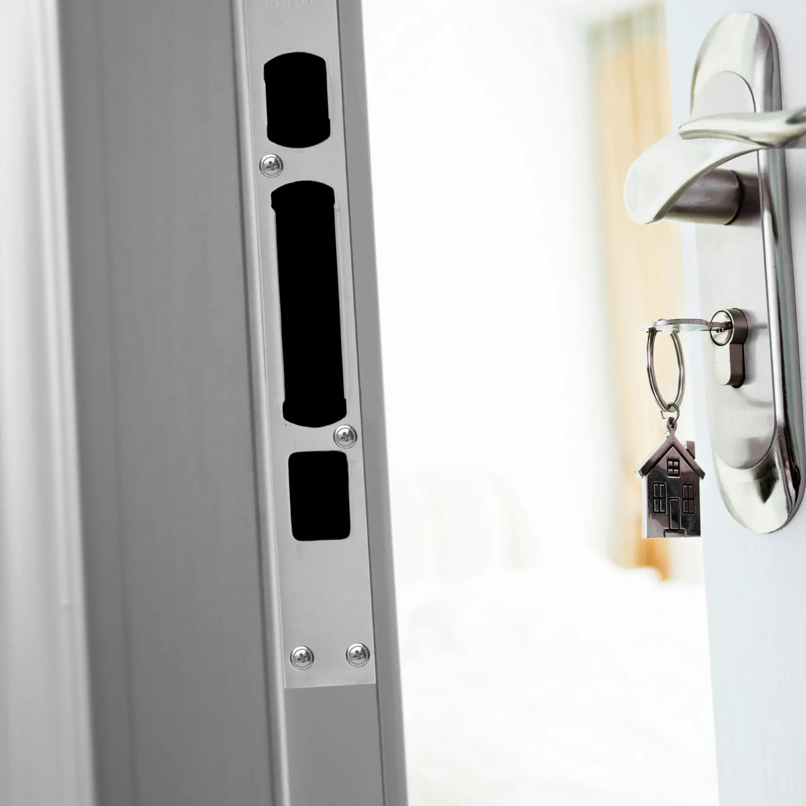 3Pcs High Strength Stainless Steel Deadbolt Strike Plate Lock Body Accessories Door Frame Buckle Security Reinforcement for All