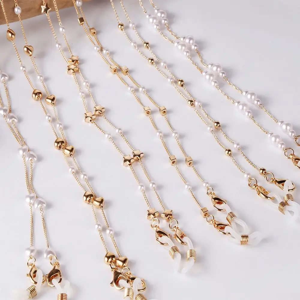 

Pearl Halter Glasses Chain Pearl Gold Chain Anti Drop Lanyard Mask Chain Mask Extender Chain Halter Glasses Chain