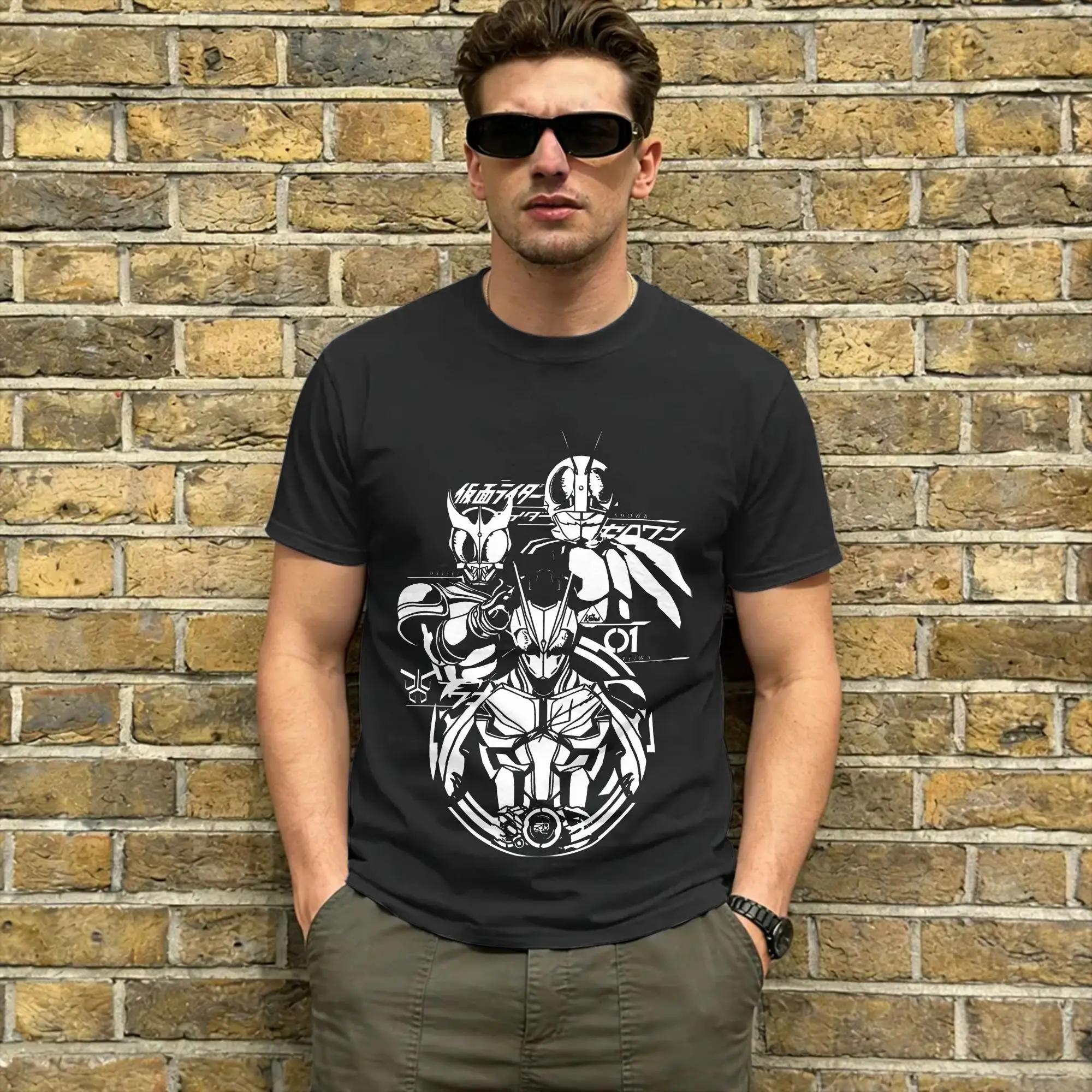 Kamen Riders T Shirt Beach 3 Generation Hipster T Shirts Men 100 Cotton O Neck 4XL 5XL 6XL Clothing Short Sleeve Y2K Fun Tshirt