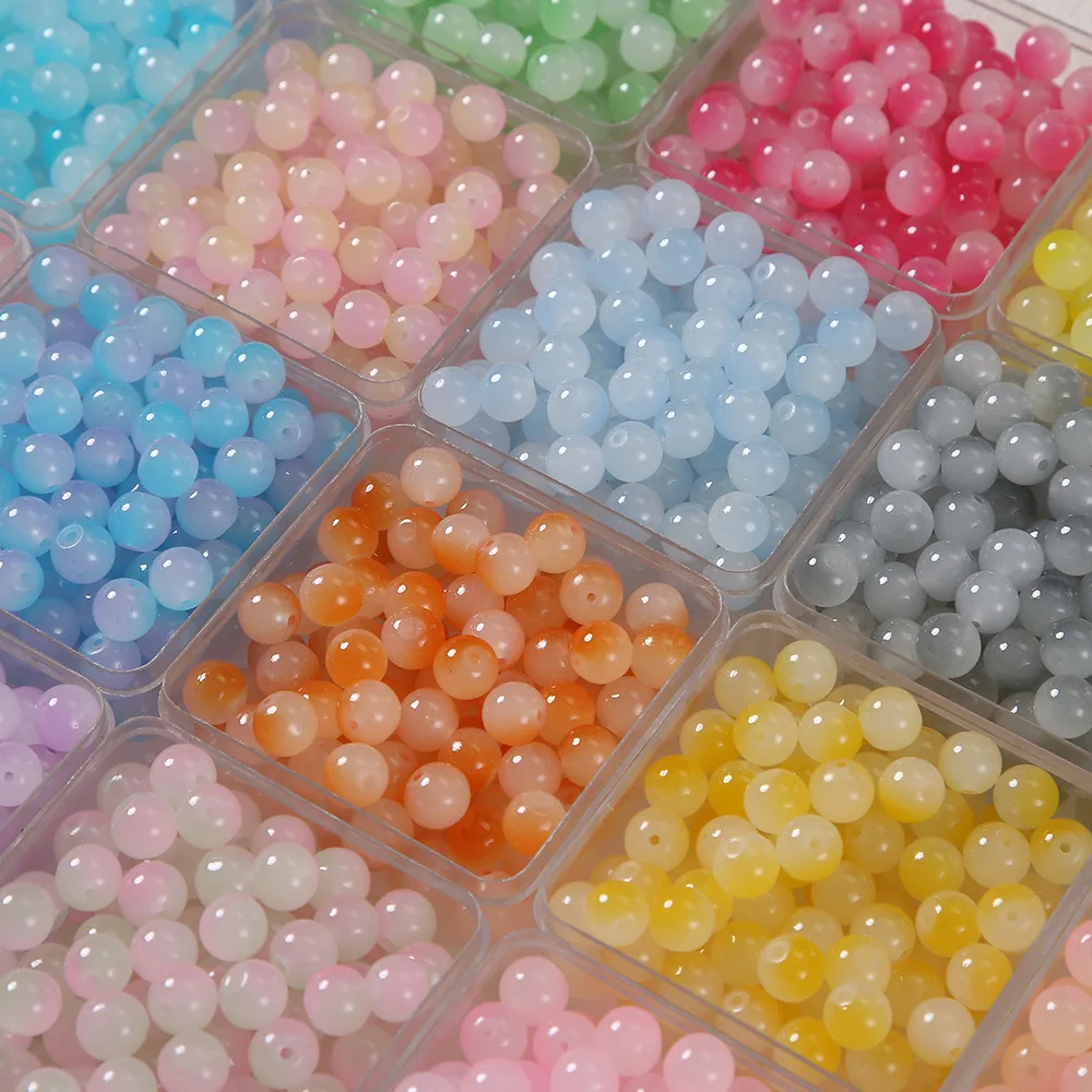 

100pcs/lot Mixed Two-color glass Loose Beads For Charm Making DIY Bracelets Necklace Accessories