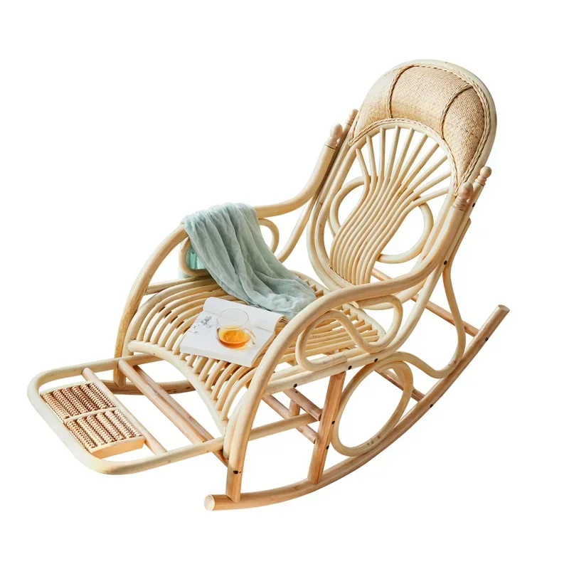 Outdoor and Indoor Furniture Patio Balcony Garden Rocking Chair Adult Rattan Lounger