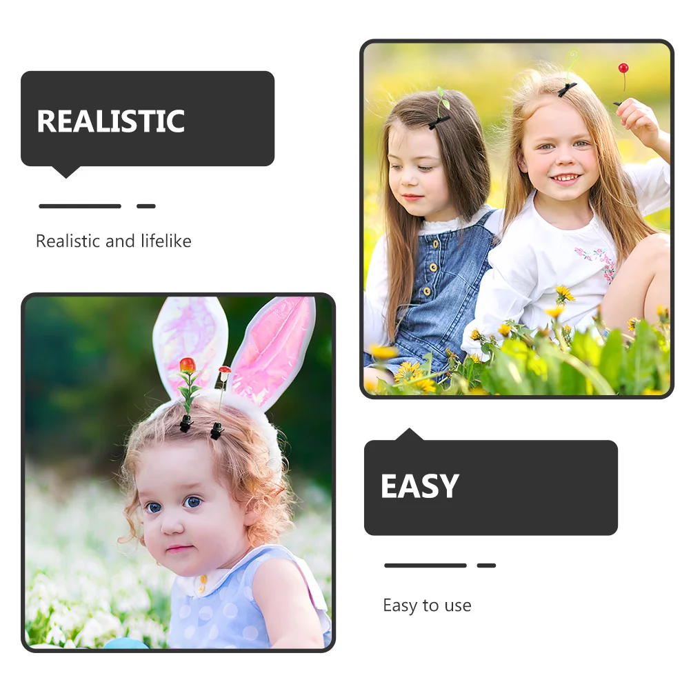 

12pcs Plant Hair Clips Realistic Lightweight Girls Hair Accessories Bean Sprout Barrettes For Casual Formal Occasions