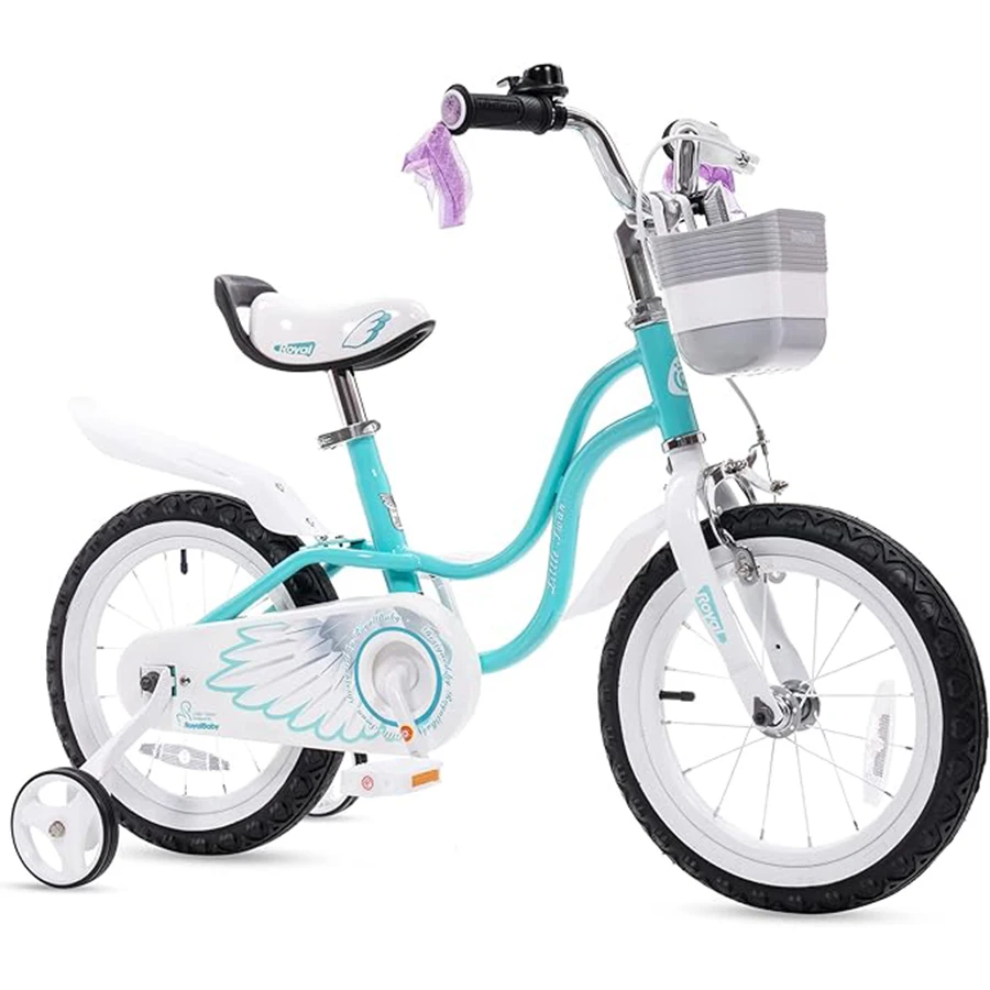 RoyalBaby Girls Princess Bike bici per bambini con ruote da allenamento cestino bambino principiante bicicletta per bambini rosa 16 pollici età 4-7 anni