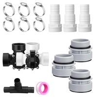 Hose Adapters Hose Clamps Seal Rings ABS Texture Pool Filter Port Adapter Set