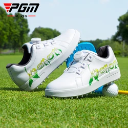 PGM Breathable Golf Sneakers for Children, Waterproof Golf Shoes for Boys and Girls, Anti-Slip Trainer, Rotating Knobs Shoes