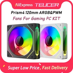 TEUCER Prism4 Forward/Reverse Fans 120MM 5V 3PIN ARGB 12V 4PIN PWM 2000RPM Hydraulic Bearing Design Stable&Quiet For Gamer