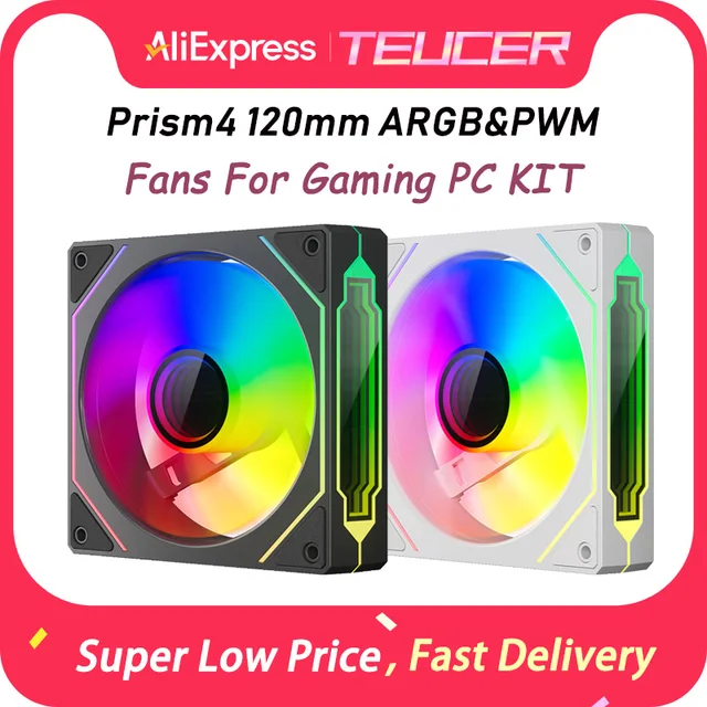 Wentylatory TEUCER Prism4 Forward/Reverse 120MM 5V 3PIN ARGB 12V 4PIN PWM 2000RPM Łożysko hydrauliczne Stabilne i ciche dla graczy