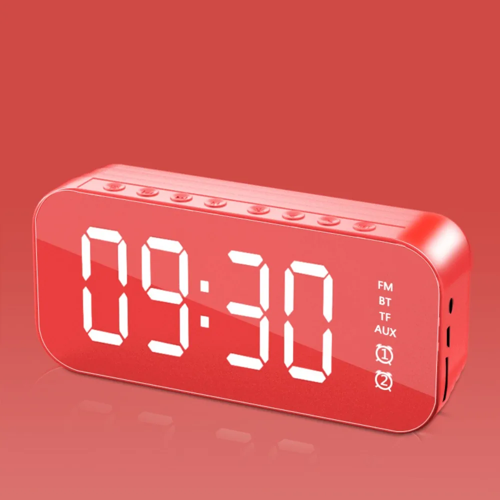 

Large LED Screen LED Mirror Screen Alarm Clock Portable Digital Display Digital Clock Dual Alarm Smart FM Radio Clock