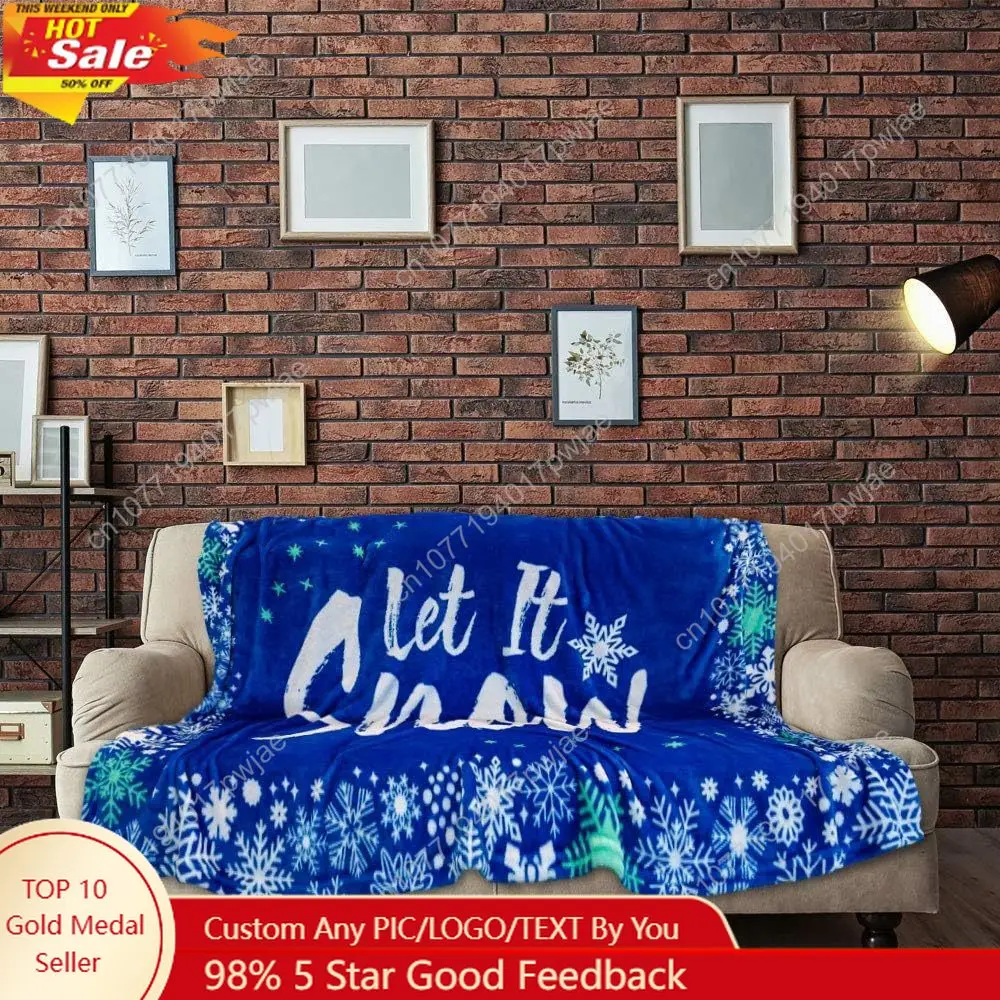 

Let it Snow Blue Snowflake Super Soft Throw Blanket Throw Blanket for Bedroom Living Room Spring Time Custom blankets