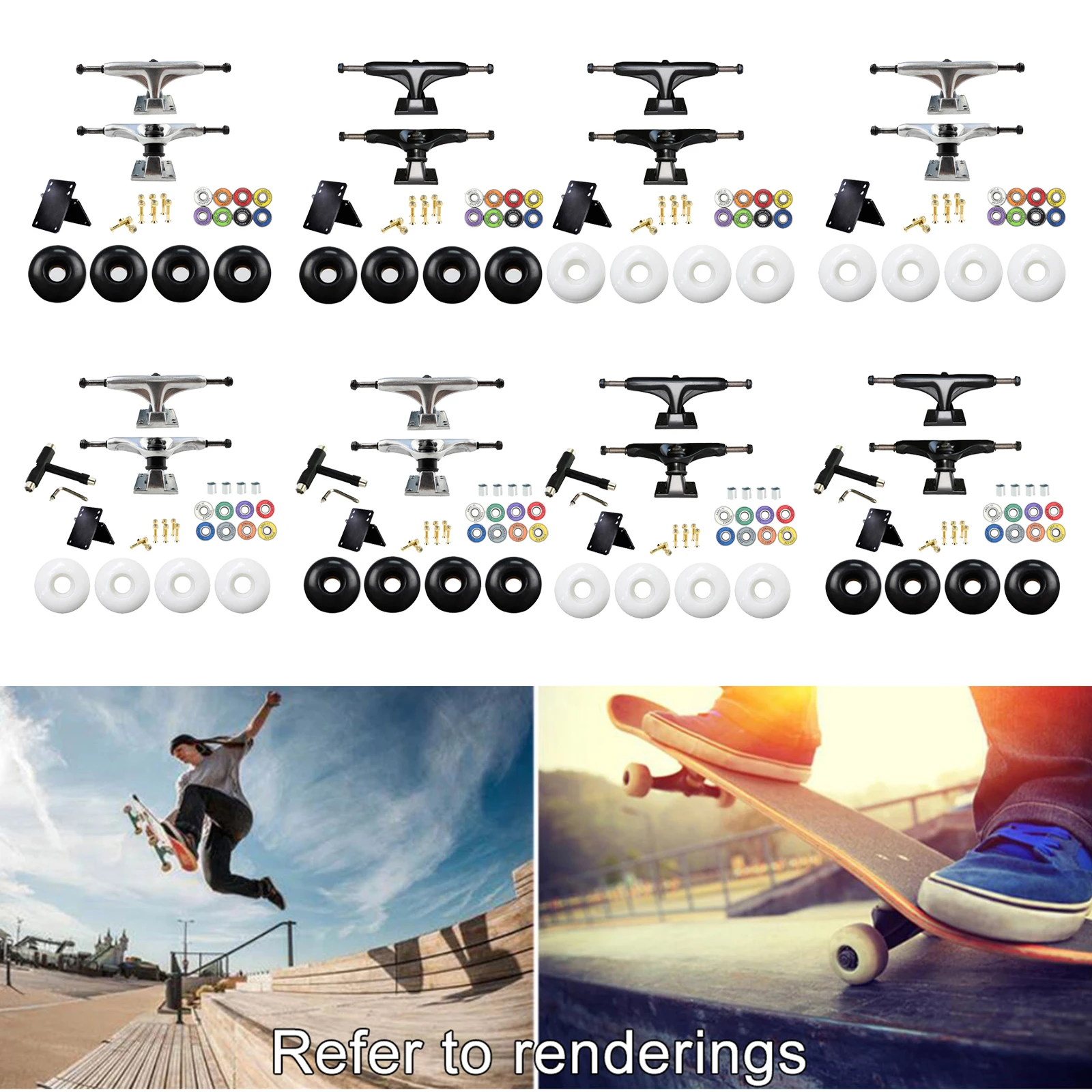 

Роскошные амортизаторы для скейтборда, грузовика, мостовая вешалка, колесо для скейтборда, ремонтный кронштейн, подшипники, детали для сборки, компонент