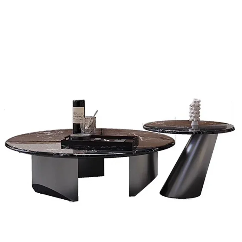 Luxury Tea Table Modern Natural Marble Round High Small Room Living Room Household Edition Supercrystalline Stone Furniture