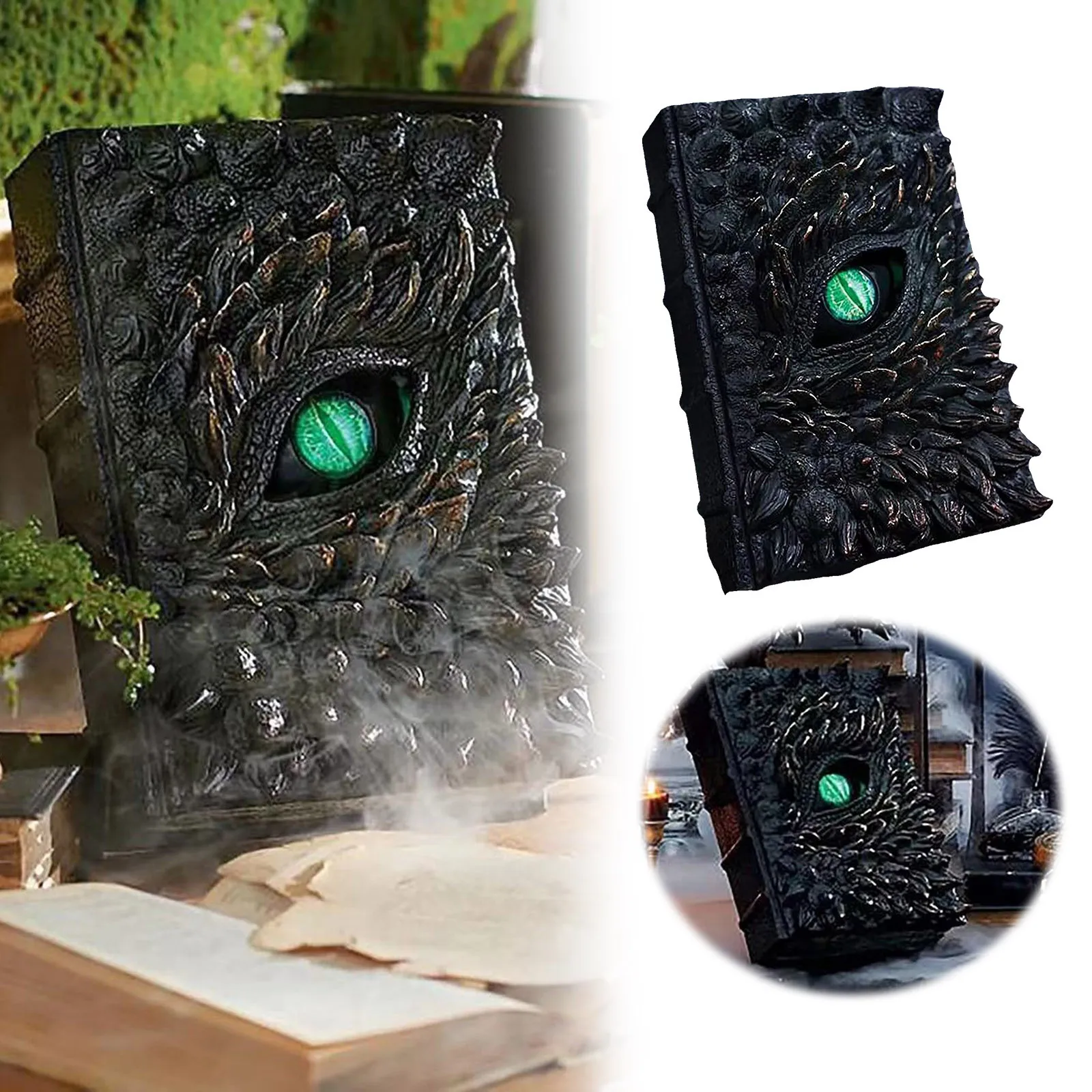 Resin Resin Embossed Deluxe Embossed Eyes Book Retro Diary Dragon Dragon Embossed Animated Notepad Engraving Dragon  Notebook