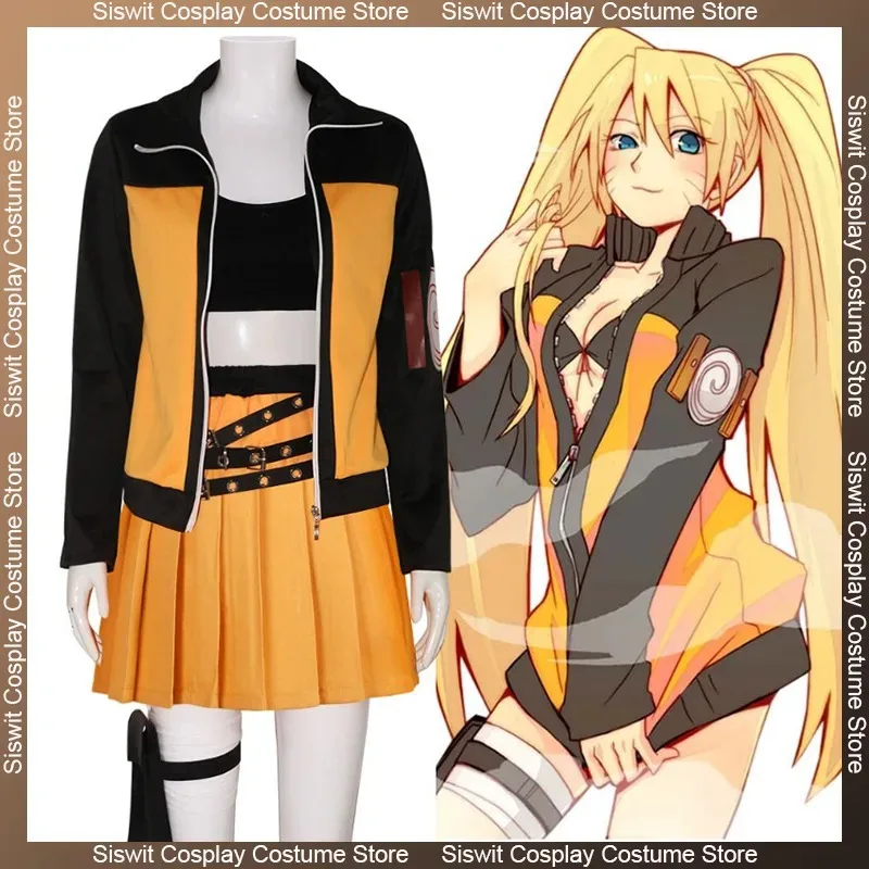 

Аниме Узумаки, карнавальный костюм, женская униформа, сексуальные костюмы, пальто, комплект аксессуаров для одежды, игровое карнавальное праздничное платье, наряды для девочек