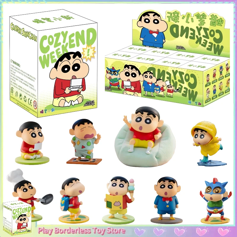 

Натуральный карандаш Shin-chan, уютная серия выходных, слепая коробка, милая аниме-фигурка, украшение для рабочего стола, коллекция игрушек, подарок-сюрприз