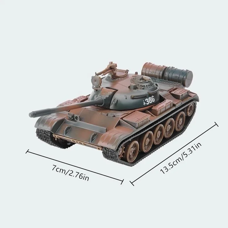 T55 Alloy Tank Model Ornament  1: 43 Simulated Metal Tank Home Decoration Sandtable Military Game