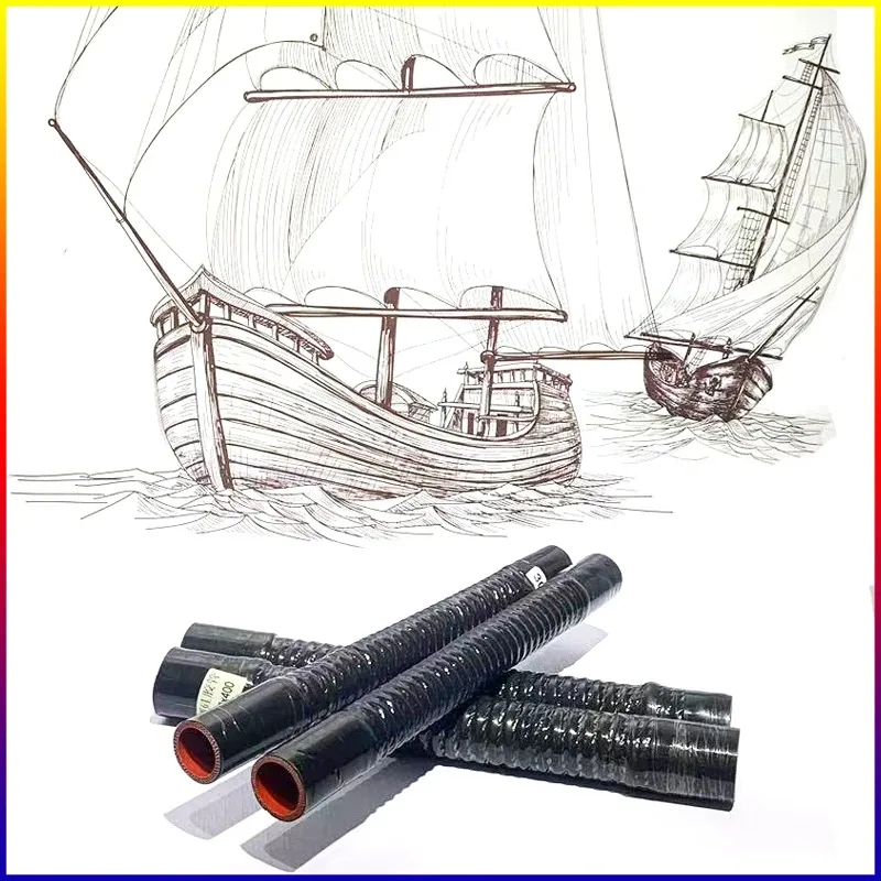 ID30-50MM خرطوم سيليكون من أسلاك الفولاذ، خرطوم مبرد السيارة الداخلي، أنبوب فلتر الهواء، أنبوب سحب الشاحن التربيني أجزاء جنرال موتورز السوداء