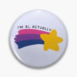 Im Bi Actually Heartstopper  Soft Button Pin Gift Lapel Pin Decor Creative Brooch Cute Collar Metal Cartoon Hat Fashion Lover