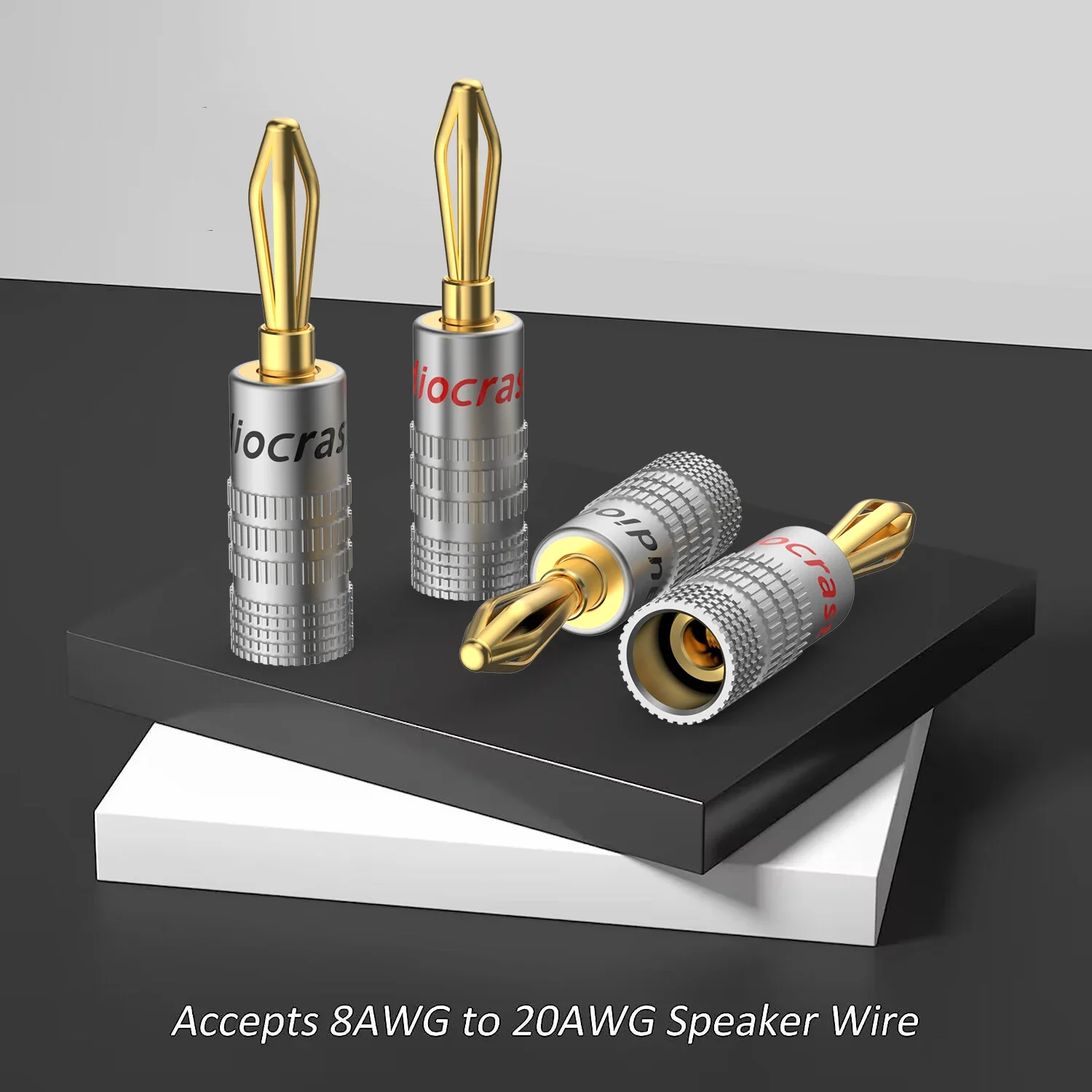 4mm viborg Speaker Banana Plugs 24K Gold plated Adapter Connector Socket Audio Jack Screw Black Red RCDNK