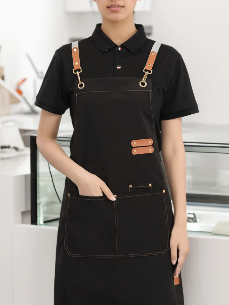Tablier de cuisine pour femmes, uniformes de serveur, vêtements de cuisine pour hommes, Service alimentaire des Philippines pour Chef Fartuch Kuchenny Delantal Camarero