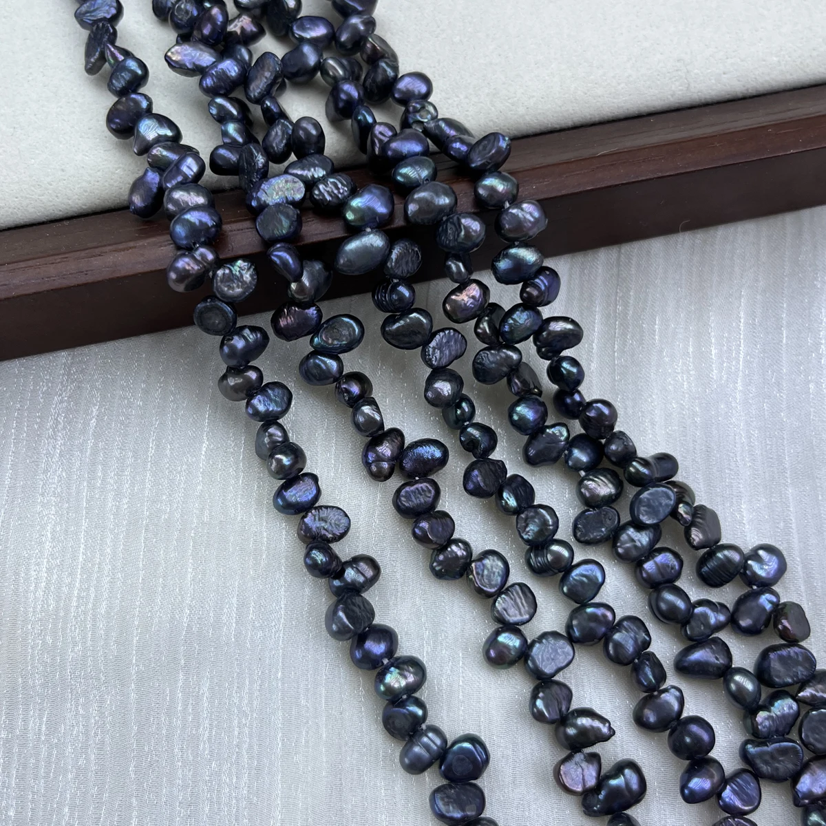 

5-6mm Black Natural Freshwater Pearl Irregularly Shaped Baroque Beads for Jewelry Making DIY Necklace Bracelet Accessories 36cm