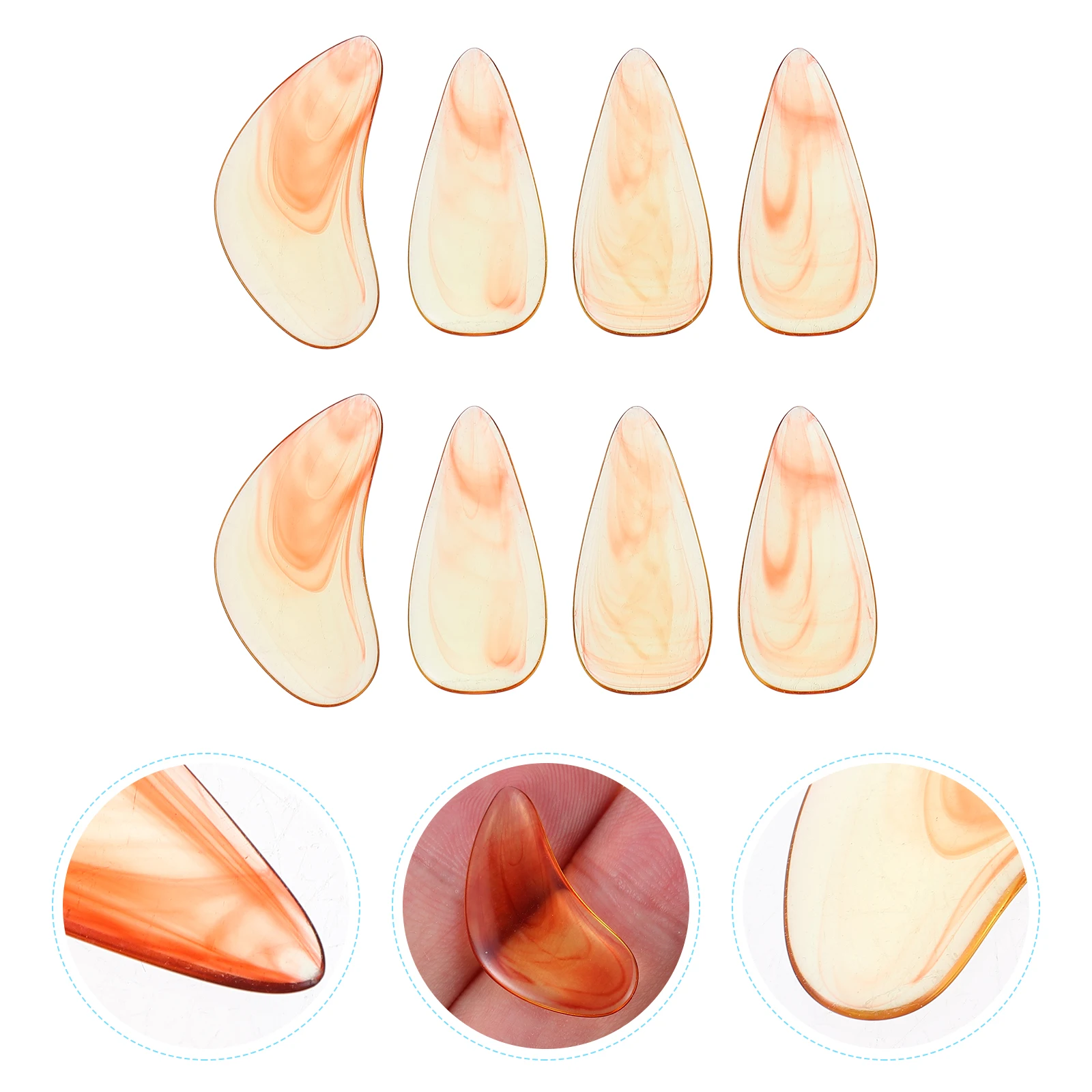 8 pçs guzheng unhas deformar-resistente dedo picaretas falso dedo proteção cobre aldult protetores abs instrumento wearable