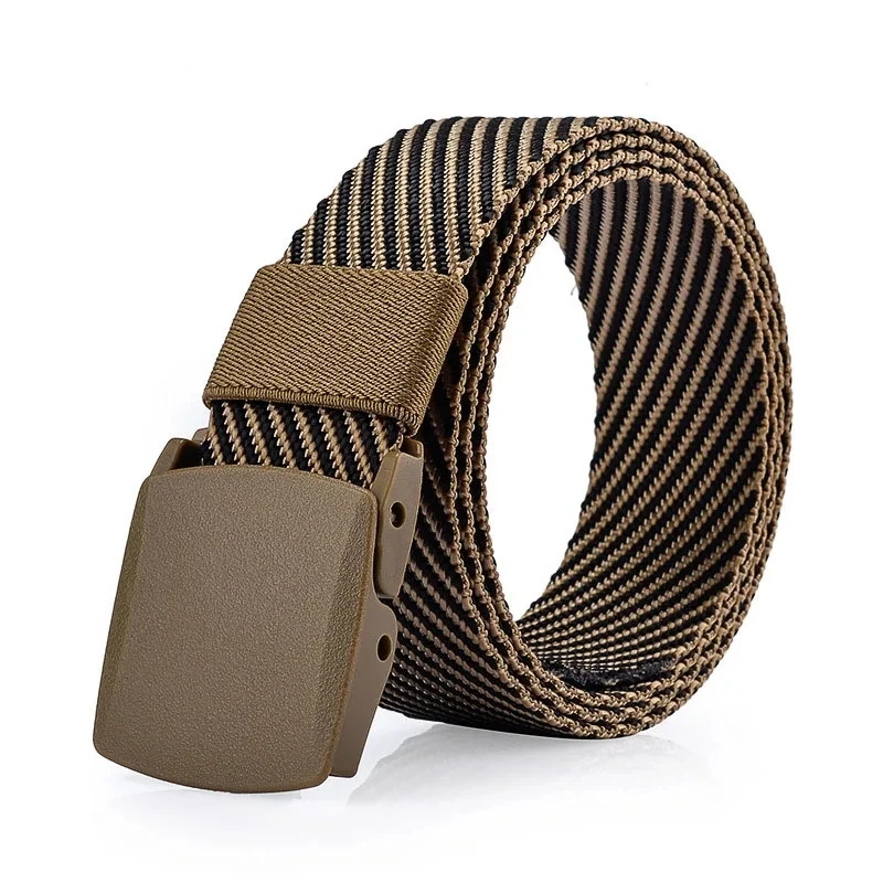 

3.8CM Men's Anti Allergy Stripe Tactics Women Canvas Belt Casual Male And Female Pants Belts Breathable For Jeans