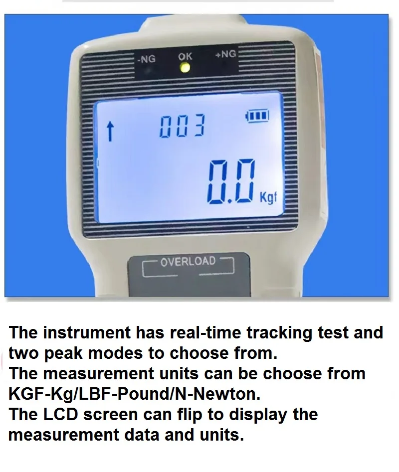 Imagem -05 - Digital Push Pull Tensão Tester Medidor de Força Kgf Lbf N-newton Zp5n Zp10n Zp20n Zp-50n Zp-100n Zp-1000n 5n para 1000n