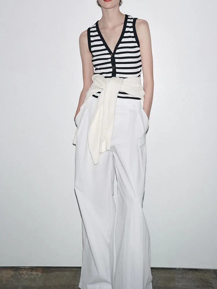 High-end V-Ne Button-Up Svel Colete Novo Inverno Listrado Feminino Faion Top Quali Material Ele Sle