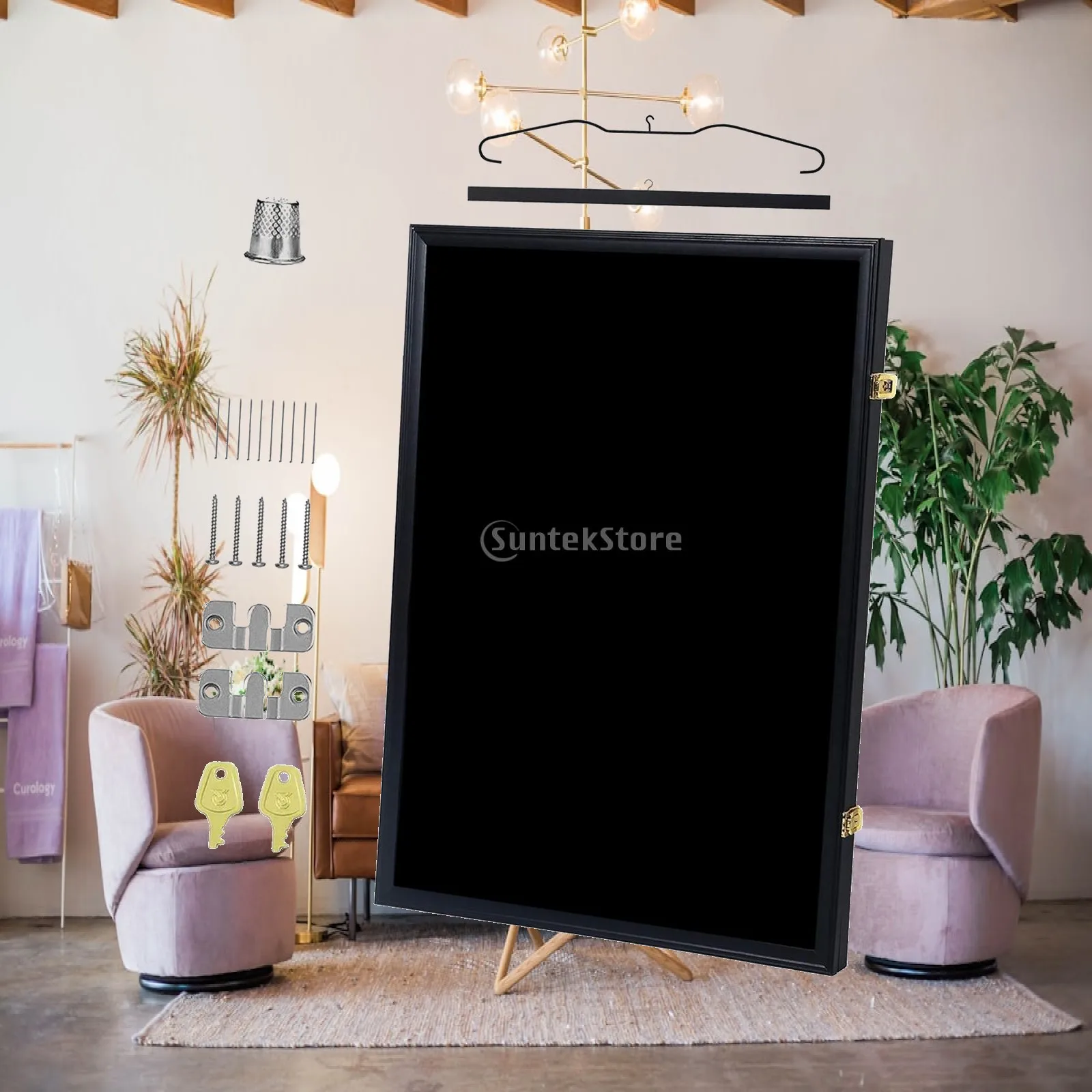 Sports Jersey Frame Shadow Box Acrylic Panel 60x80cm Wall Mount Uniform T-shirt Organizer for Hockey Soccer Multifunctional