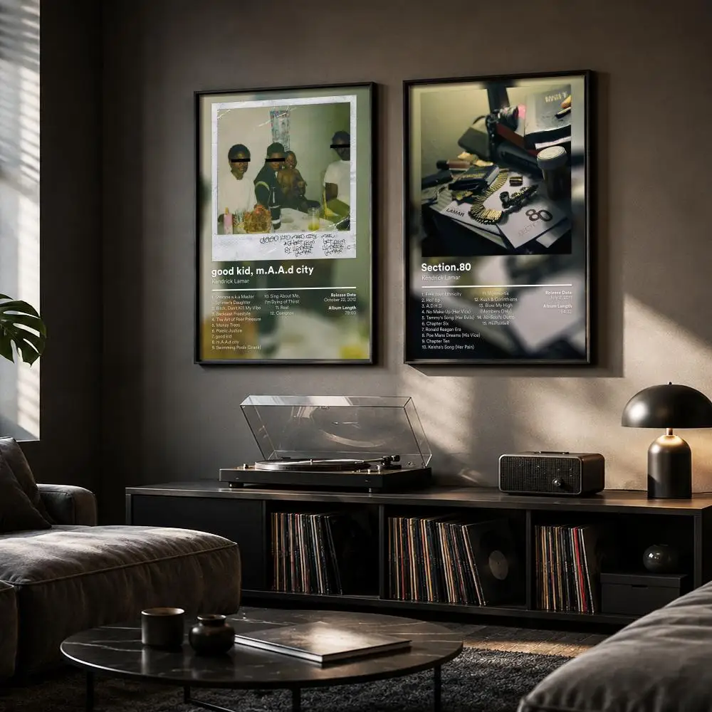K-Kendrick Lamar Singer Rapper Painting Calligraphy Canvas Poster Hallway Bedroom Living Room Home Bar Decoration Interior Wall